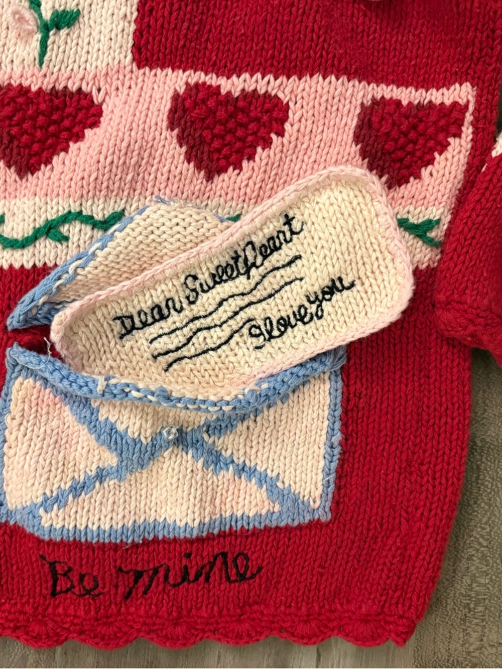 Vintage Eagles Eye Collectibles Valentines Novelty Knit Sweater Size XL - Picture 2 of 7